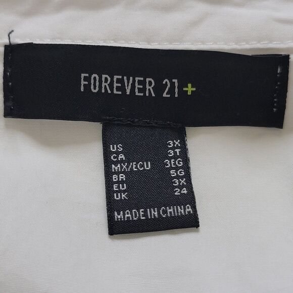 Forever 21 Stretch Black And White Shirt & Corset Combo Top Size 3X - Picture 6 of 7